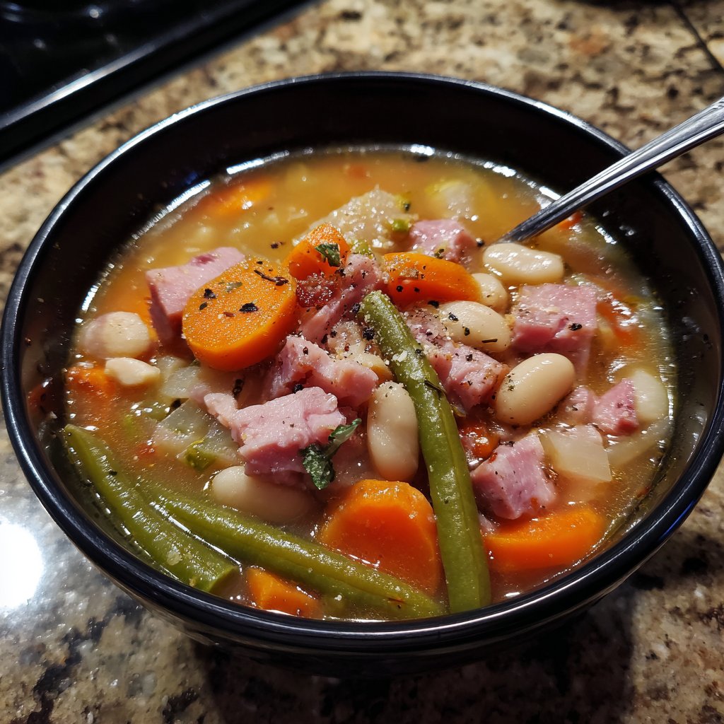 Ham and Bean Soup with Hearty Veggies