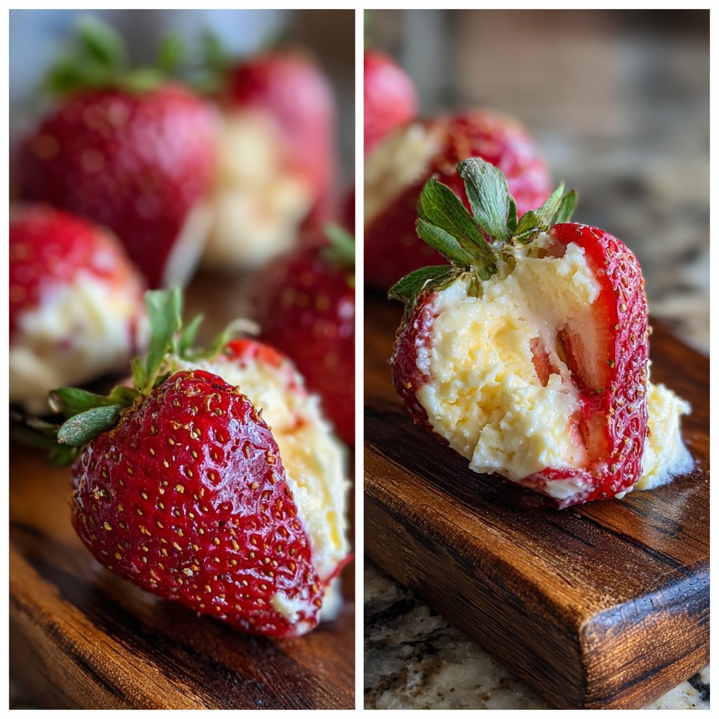 Mini Cheesecake Stuffed Strawberries