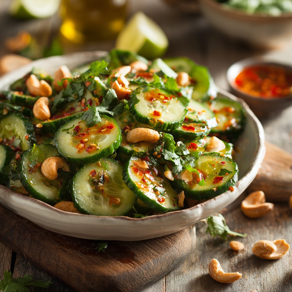 Spicy Cucumber Salad with Cashews