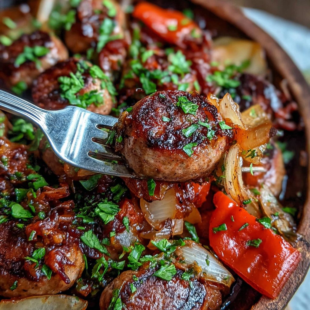 One Pan Sausage, Peppers and Onions