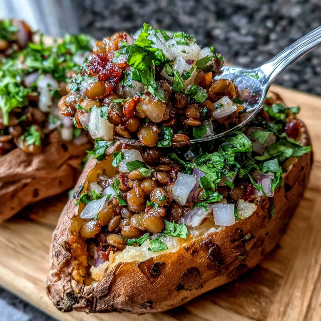 Lentil Stuffed Sweet Potatoes