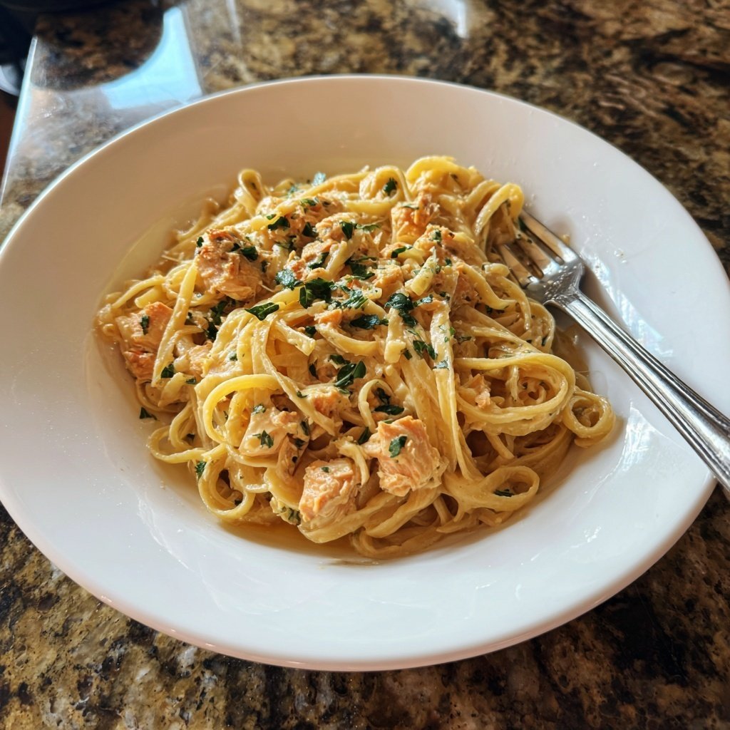 Linguine with Creamy Salmon