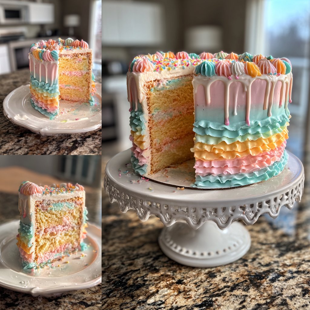 30th Birthday Cake with Ombre Ruffles